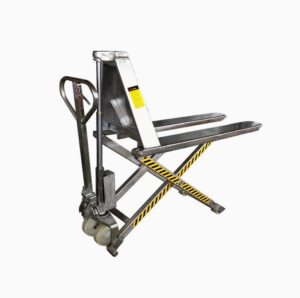 Transpalette haute levée manuel inox de 1 tonne , fourches standard