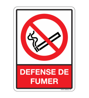 Plaque signalétique défense de fumer