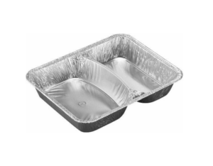 Barquette aluminium 2 compartiments 965 ML